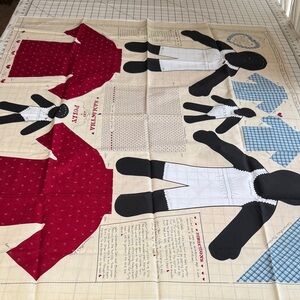 Vintage Samantha & Polly Cloth Doll Panel – Folk Art Cut & Sew Fabric